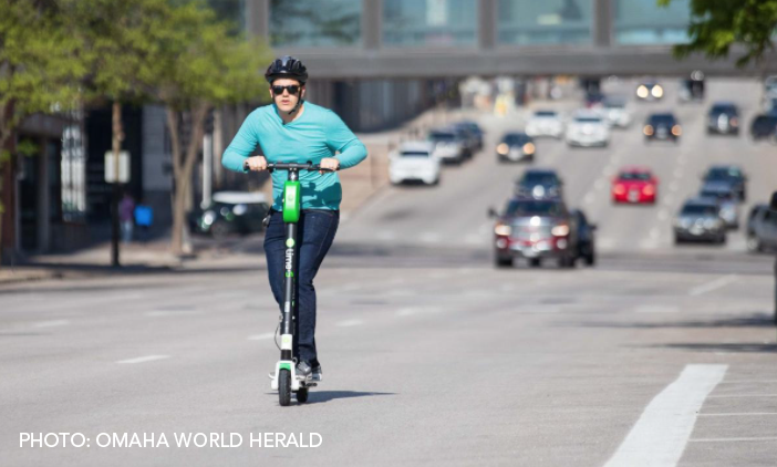 Man on Scooter, Photo by Omaha World Herald