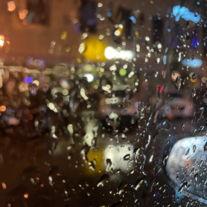raindrops on a car window