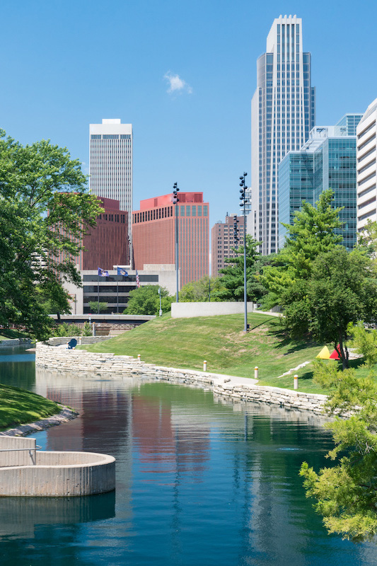 City Skyline in Downtown Omaha, Nebraska
