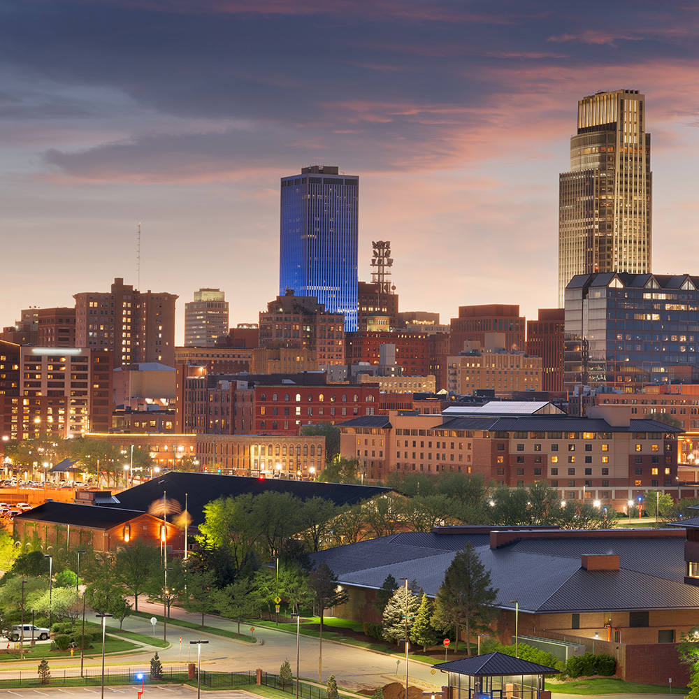 Omaha, Nebraska, USA Downtown Cityscape